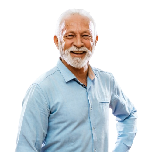 Senior man with white beard happy with his affordable senior insurance plan in Orlando